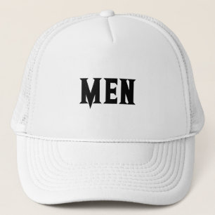 Weiße und weiße MEN Text Handsome Herren Boys Truckerkappe