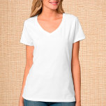 Weiße V-Neck-T - Shirt für Frauen / Anpassen<br><div class="desc">V-Neck T - Shirt: Erstellen Sie Ihren eigenen,  benutzerdefinierten T - Shirt mit Text. Leichte Einstellungen (Design bearbeiten) durch das Hinzufügen von mehr Text,  Hintergrundfarben oder mehr Bildern.</div>