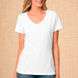 Weiße V-Neck-T - Shirt für Frauen / Anpassen