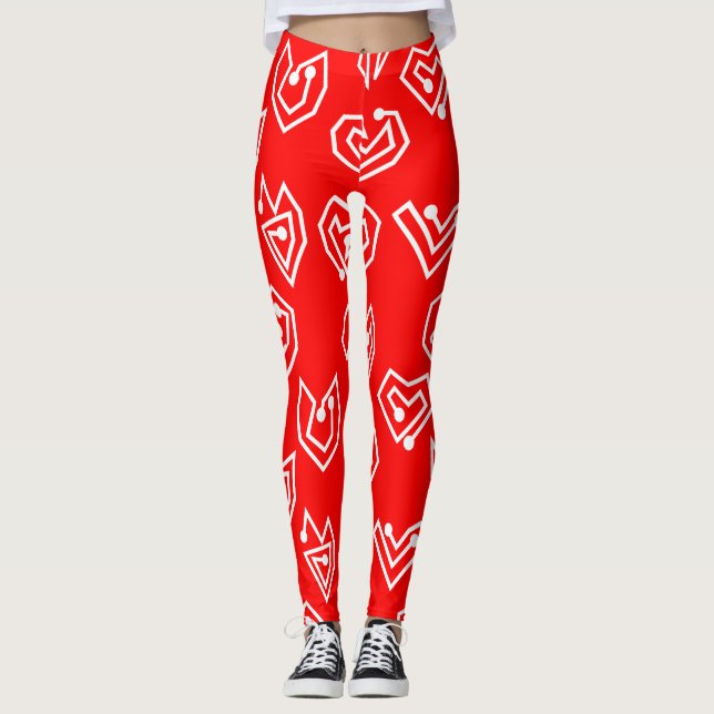 Weiße Valentinische Mazes Leggings (Vorderseite)