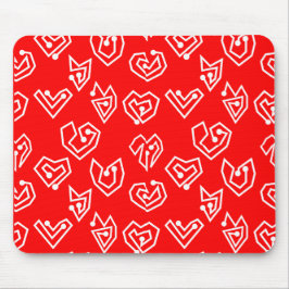 Weiße Valentinische Mazes Mousepad