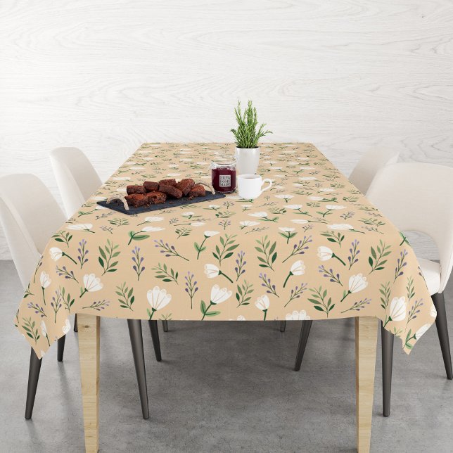 Weiße Vanille-Blumen Skandinavisch  Tischdecke (Von Creator hochgeladen)
