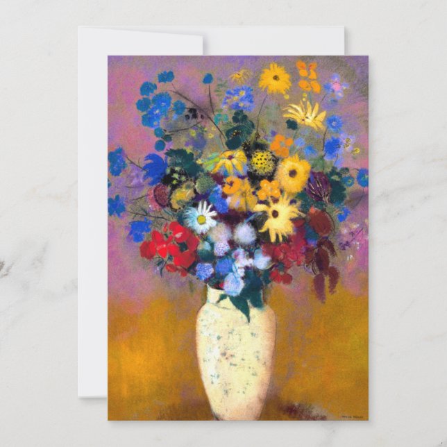 Weiße Vase mit Blume Odilon Redon Ankündigung (Vorderseite)