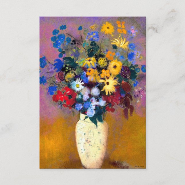 Weiße Vase mit Blume Odilon Redon Begleitkarte (Vorderseite)