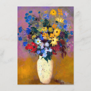 Weiße Vase mit Blume Odilon Redon Begleitkarte