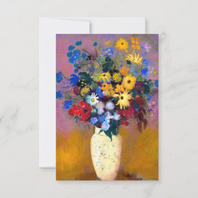 Weiße Vase mit Blume Odilon Redon Dankeskarte (Vorderseite)