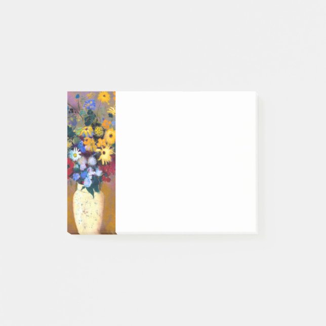 Weiße Vase mit Blume Odilon Redon Post-it Klebezettel (Vorderseite)
