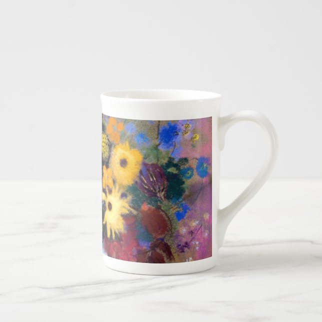 Weiße Vase mit Blume Odilon Redon Prozellantasse (Rechts)