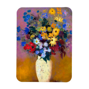 Weiße Vase mit Blumen Odilon Redon Magnet