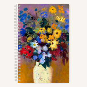 Weiße Vase mit Blumen Odilon Redon Notizbuch