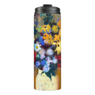 Weiße Vase mit Blumen Odilon Redon Thermosbecher