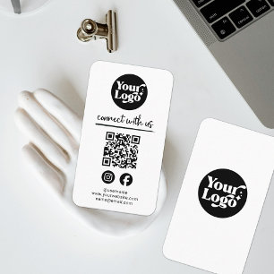Weiße Verbindung mit QR-Logo-Social Media Visitenkarte