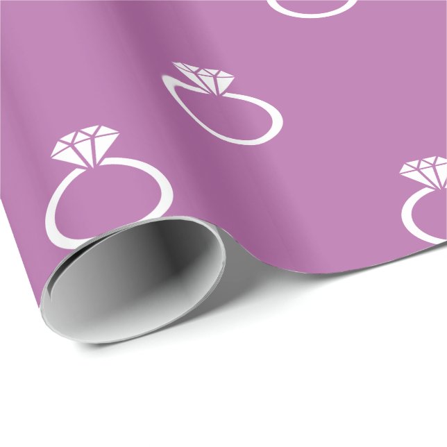 Weiße Verlobung auf Radiant Orchid Geschenkpapier (Rolleneckpunkt)