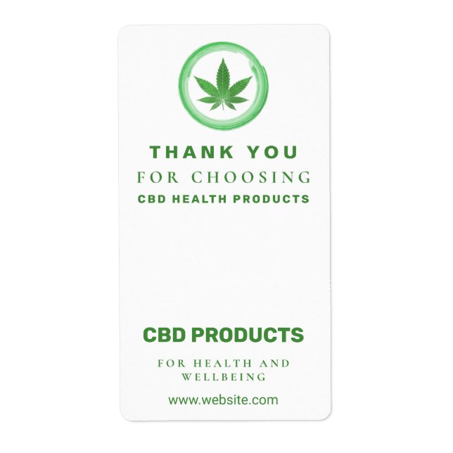 Weiße Verpackungs-Etiketten der CBD-Box (Vorne)