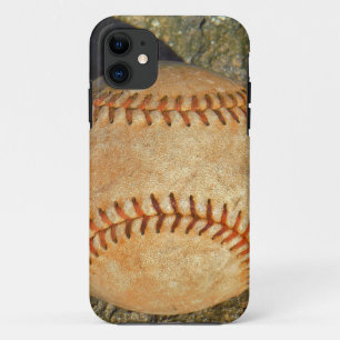 Weiße Vintage-Baseballhandschuhe mit roter Naht iPhone 11 Hülle