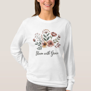 Weiße Vintage Blume T-Shirt