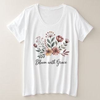 Weiße Vintage Blume Wildblume Garden Große Größe T-Shirt