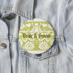 Weiße Vintage-Blumen-Hochzeitsgeschenke Button
