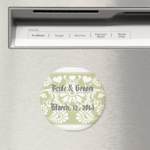 Weiße Vintage-Blumen-Hochzeitsgeschenke Magnet