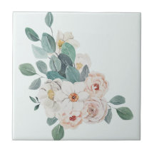 Weiße Vintage Blumengrün Elegant