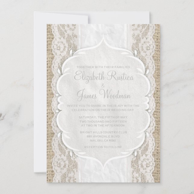 Weiße Vintage Einladung (Vorderseite)
