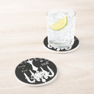 Weiße Vintage Kronleuchter wählen Hintergrundfarbe Getränkeuntersetzer