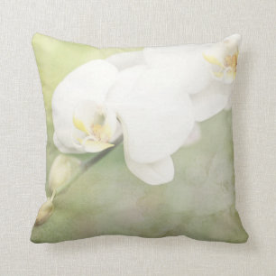 Weiße Vintage-Orchidee Kissen