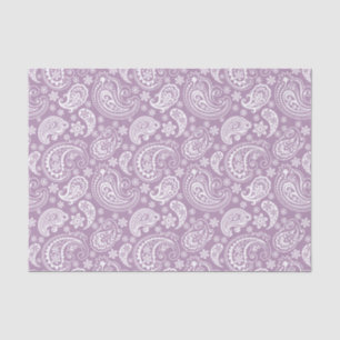 Weiße Vintage Paisley über Lila Hintergrund Seidenpapier