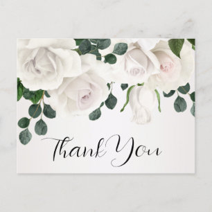 Weiße Vintage-Rosen 60. Geburtstag Danke Postkarte