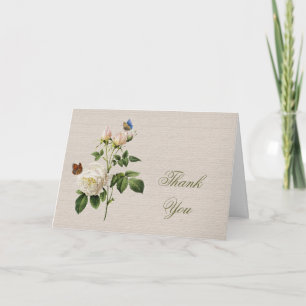 Weiße Vintage-Rosenblüten danke