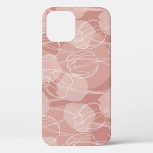 Weiße Vintage-Tulpen Rosa Hintergrund Case-Mate iPhone Hülle
