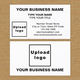 Weiße Visitenkarte im zentrierten Stil