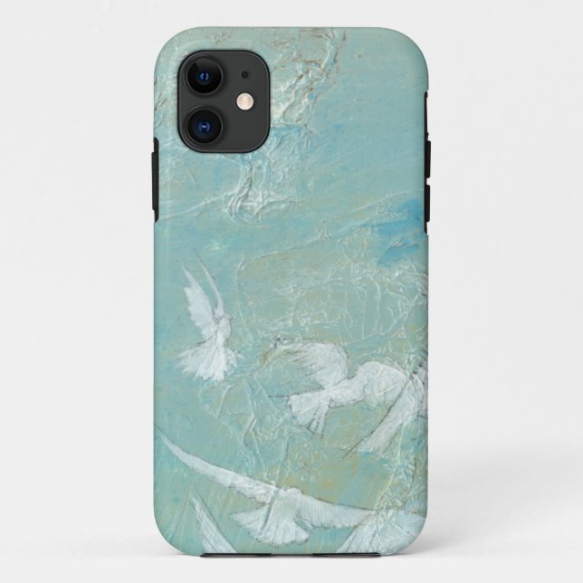 Weiße Vögel, die durch blauen Himmel fliegen Case-Mate iPhone Hülle (Rückseite)