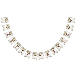 Weiße Vögel Hochzeitsflagge Wimpelkette