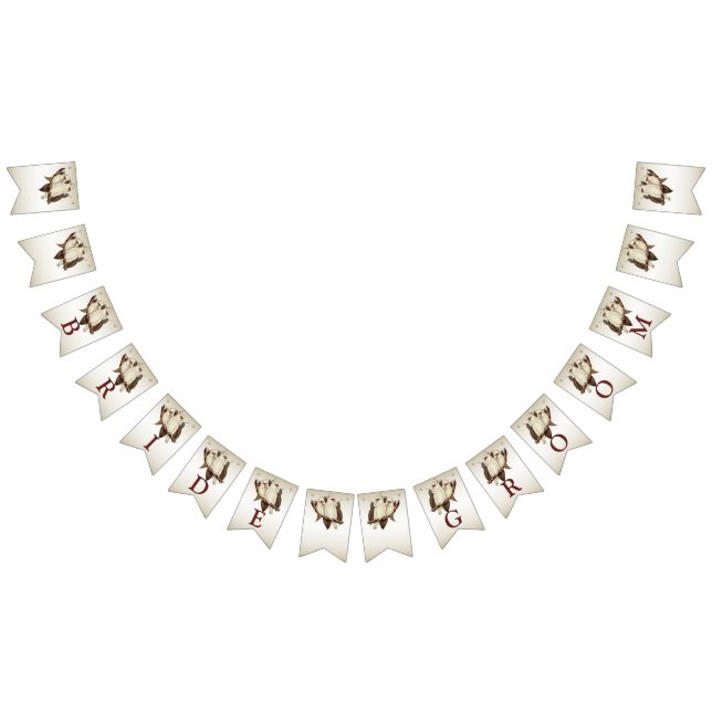 Weiße Vögel Hochzeitsflagge Wimpelkette (Alle)