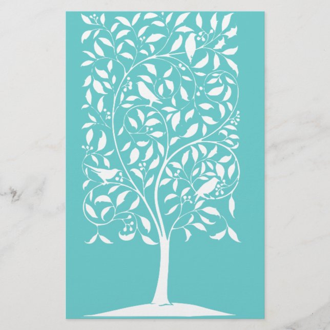 Weiße Vögel im Baum (Vorderseite)