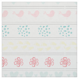 Weiße Vogelmuster, Punkte, Fußstapfen, Blume, Stoff