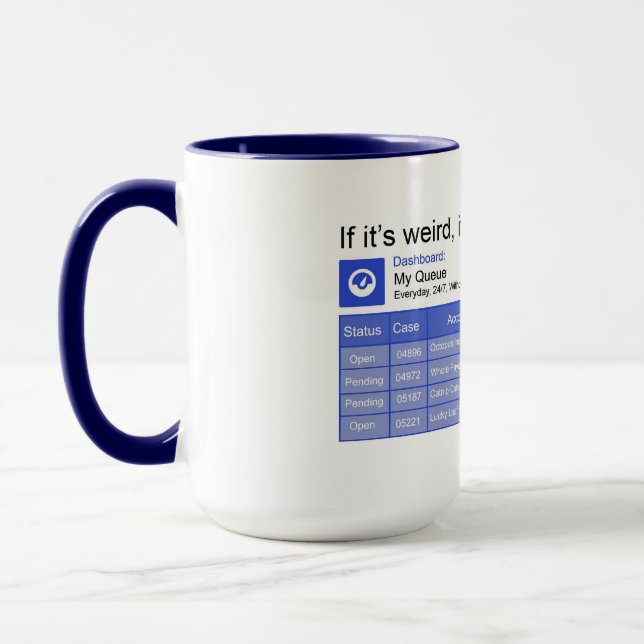 Weiße Warteschlange Tasse (Links)