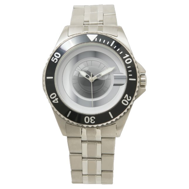 Weiße Waschmaschine Armbanduhr (Vorderseite)