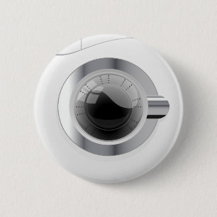 Weiße Waschmaschine Button