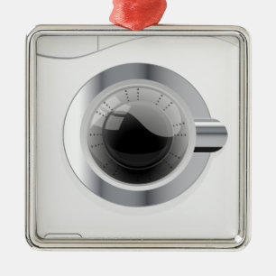 Weiße Waschmaschine Ornament Aus Metall