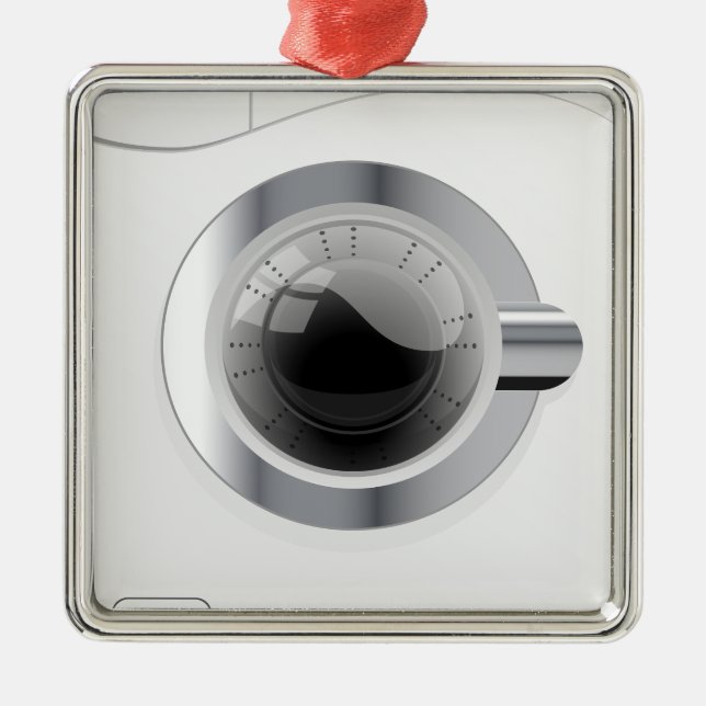 Weiße Waschmaschine Ornament Aus Metall (Vorne)