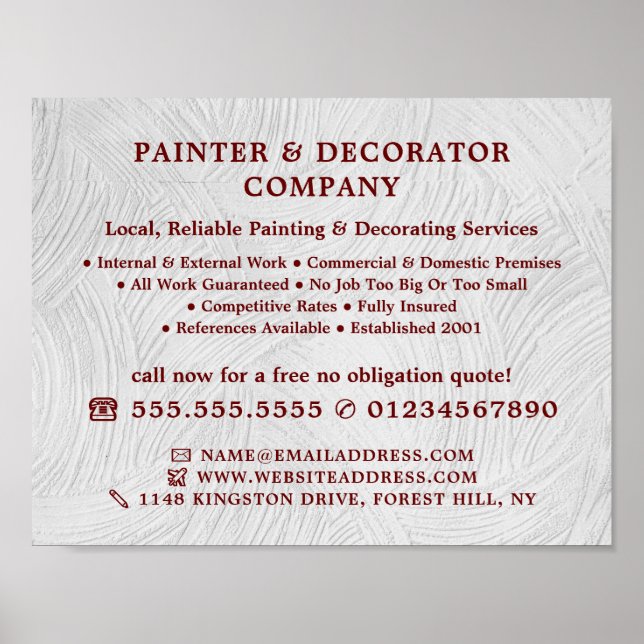 Weiße Wash Paint, Maler und Dekorator Poster (Vorne)