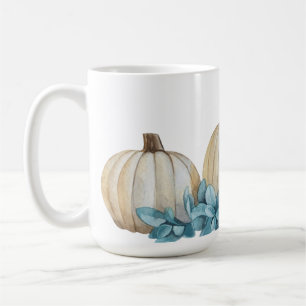 WEISSE WASSERFALLPUMPKINS UND BLUE BLUMEN KAFFEETASSE