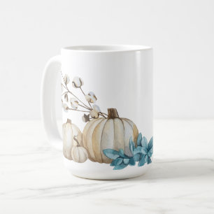 WEISSE WASSERFALLPUMPKINS UND BLUE BLUMEN KAFFEETASSE