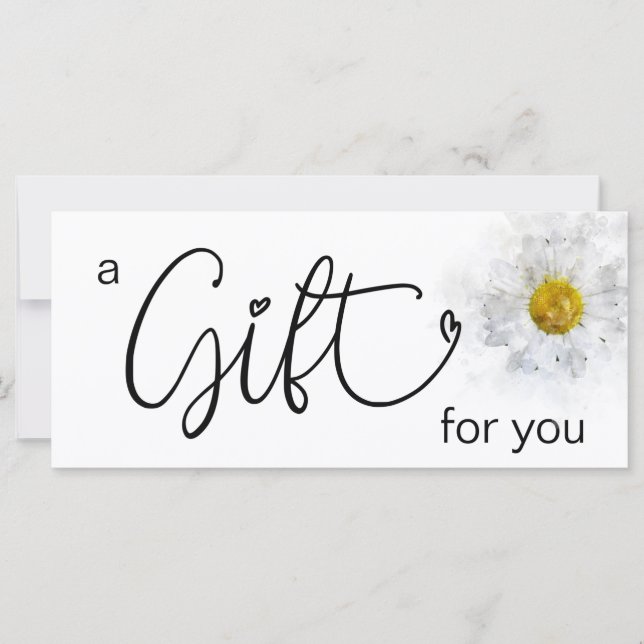 *~* Weiße Wasserfarbe Daisy Herz Minimalistisch Gi (Vorderseite)