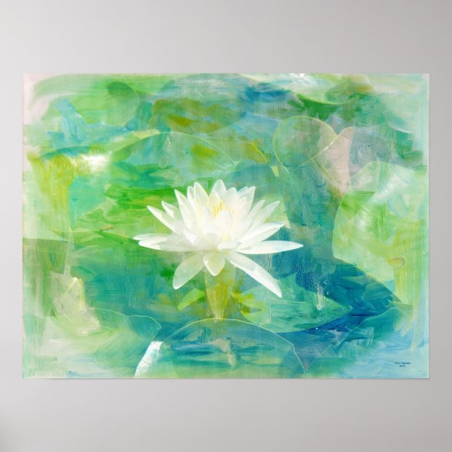 Weiße Wasserlilie Blossom Poster (Vorne)