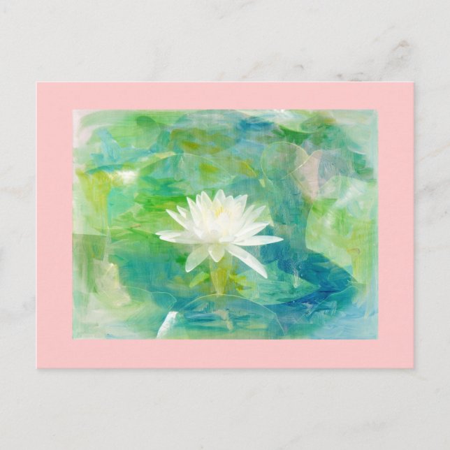 Weiße Wasserlilie Blossom Postkarte (Vorderseite)