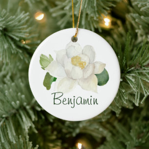 Weiße Wasserlilie - Botanischer Schmuck zur JULI-G Keramik Ornament