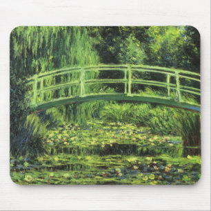 Weiße Wasserlilien von Claude Monet, Vintage Kunst Mousepad
